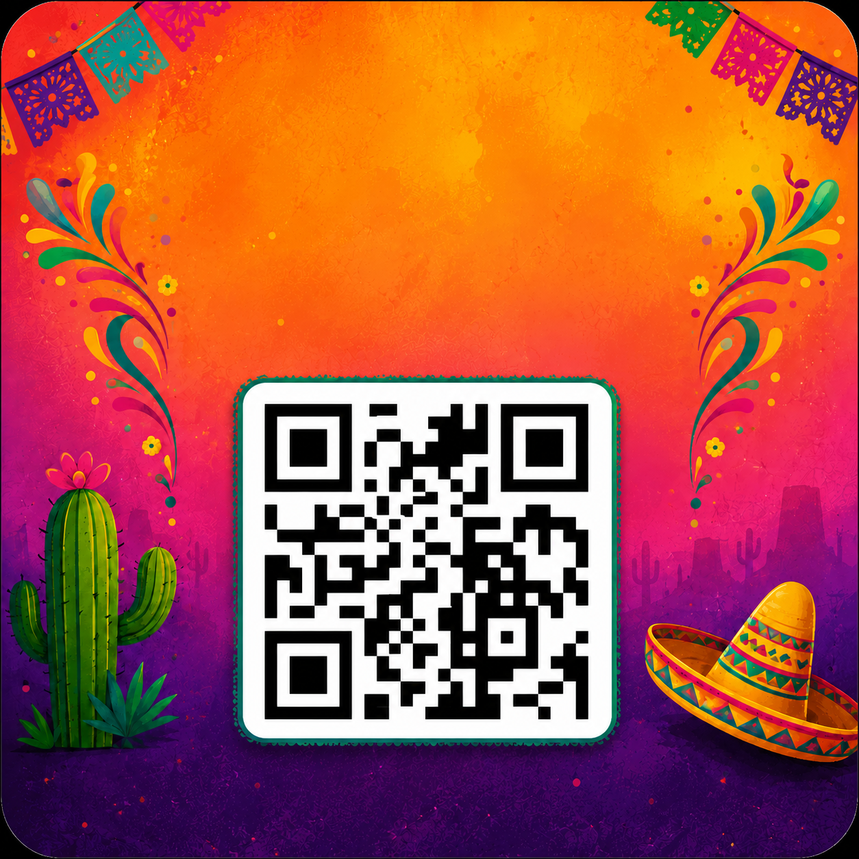 Menu Scan Sticker Template Mexican Restaurant