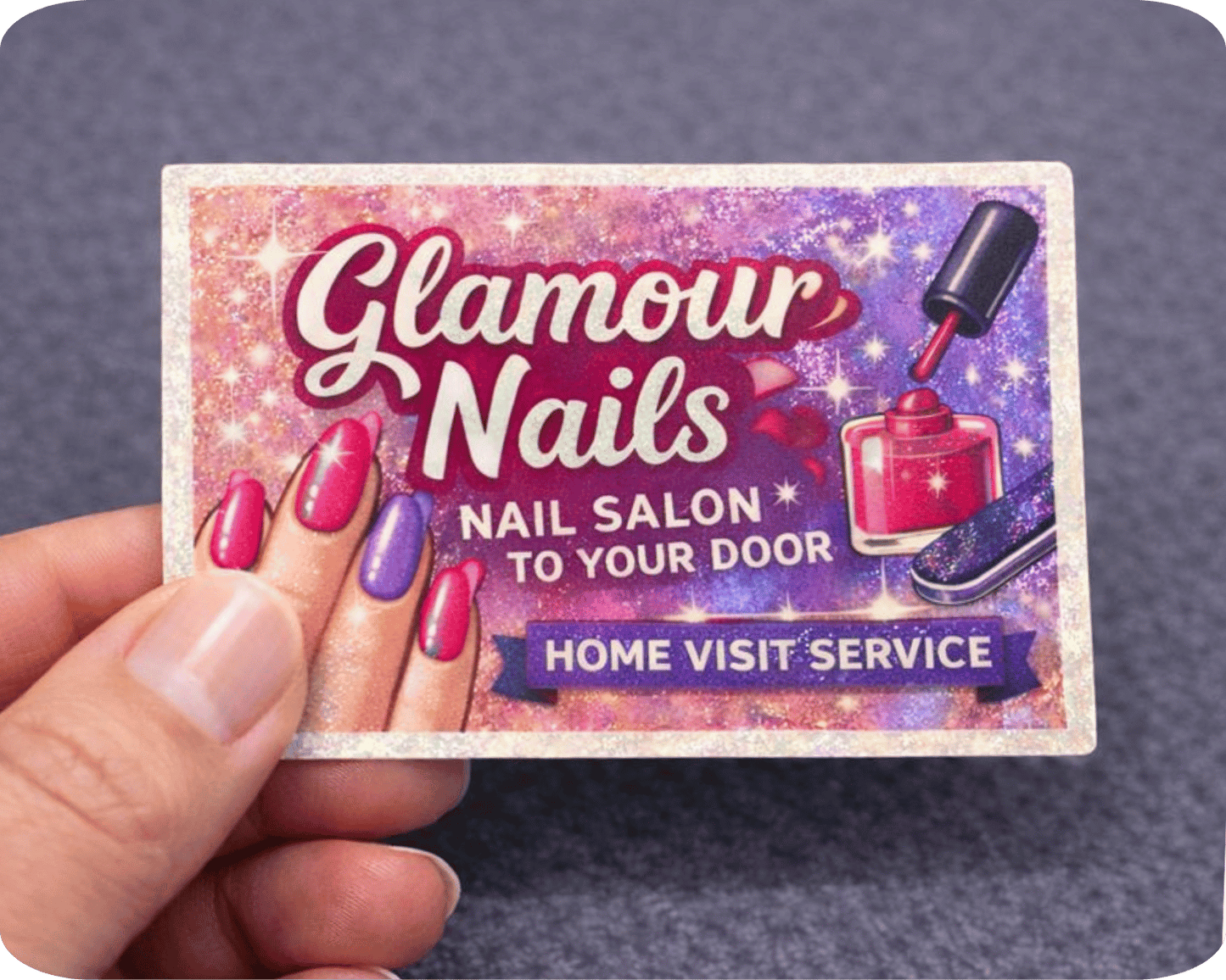Custom Glitter Vinyl Rectangle Sticker