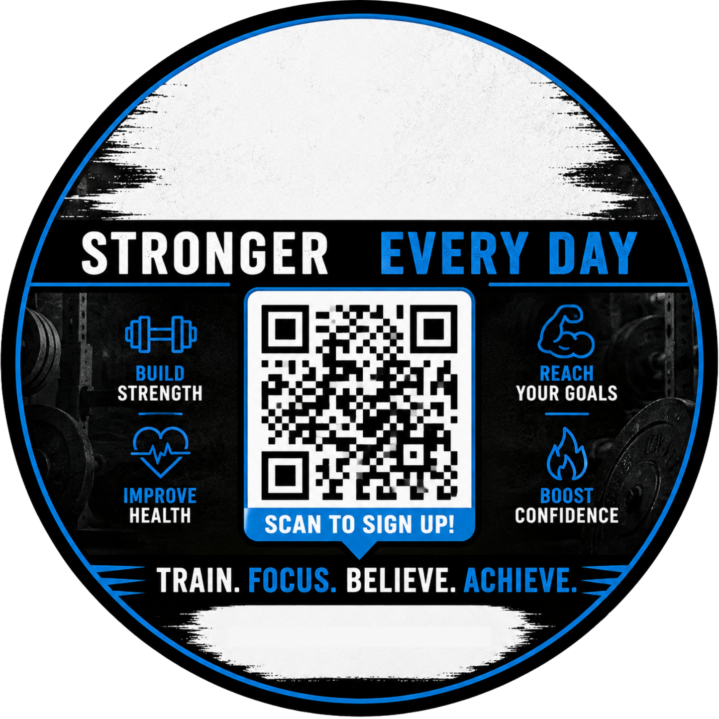 Customizable Template For Gym Signup QR Sticker