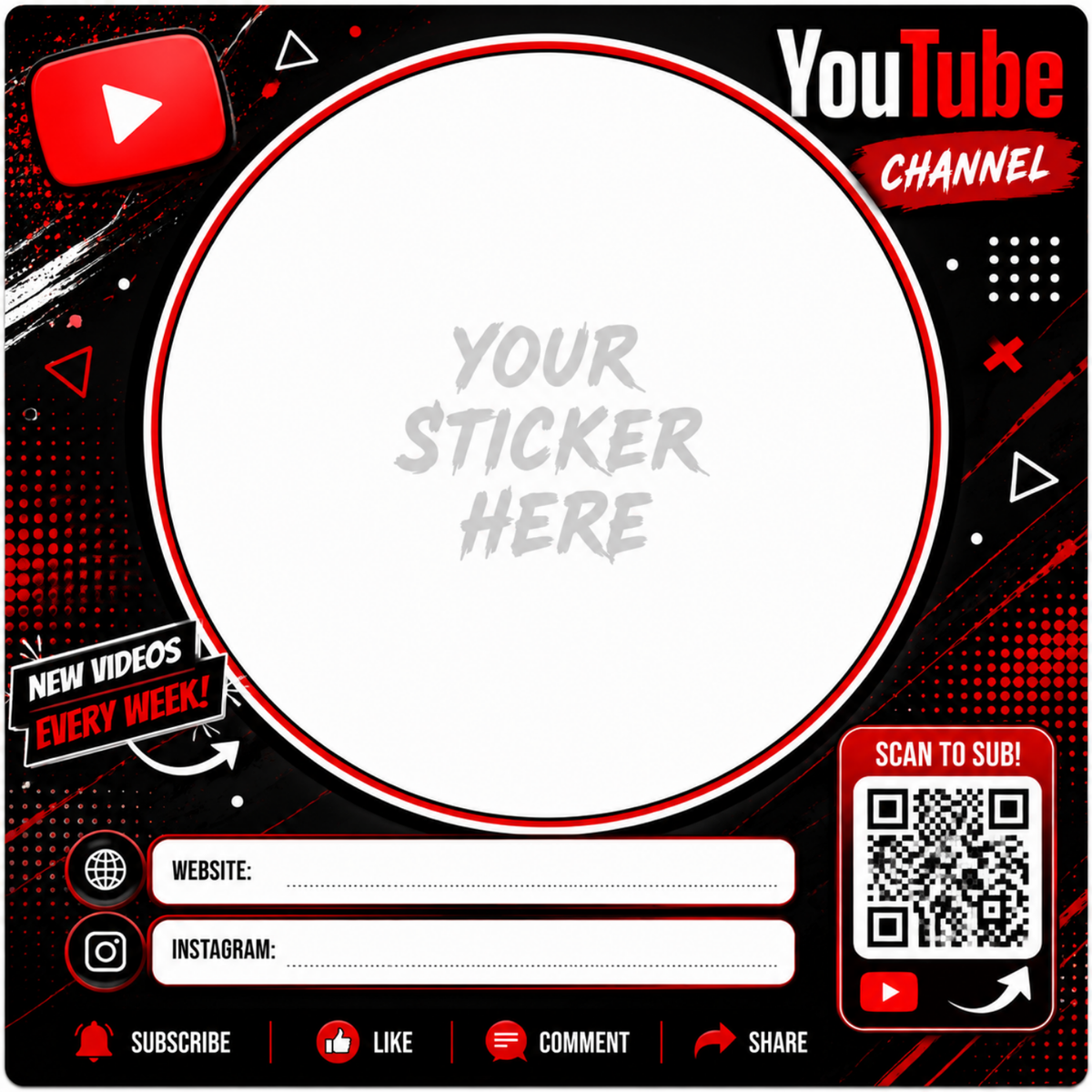 Custom Glossy Vinyl Square Sticker