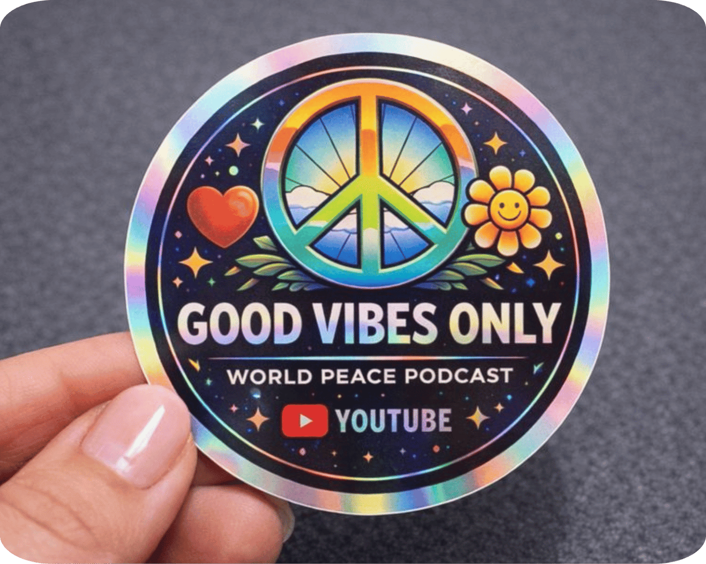 Custom Holographic Vinyl Circle Sticker