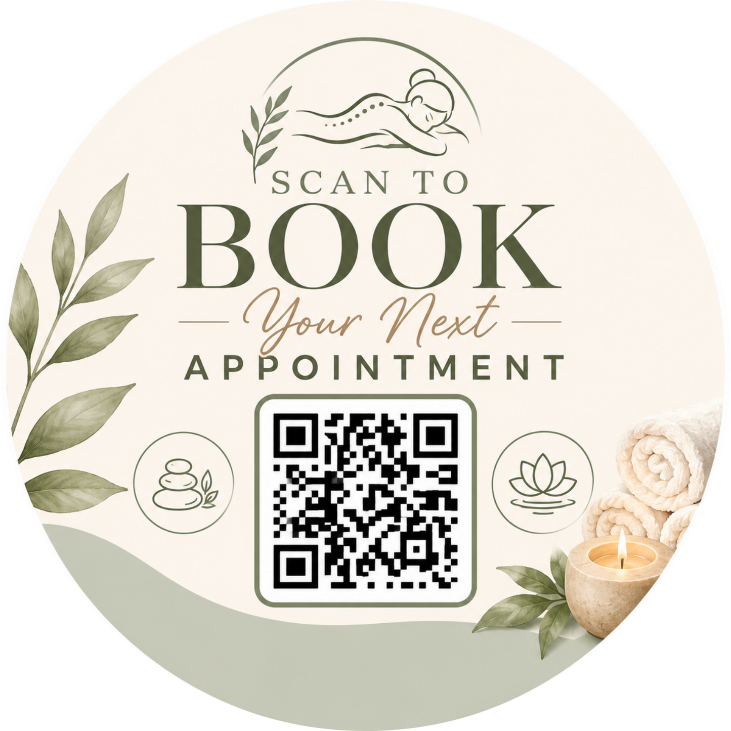 Customizable Template For Massage Spa Appointment Signup QR Stickers