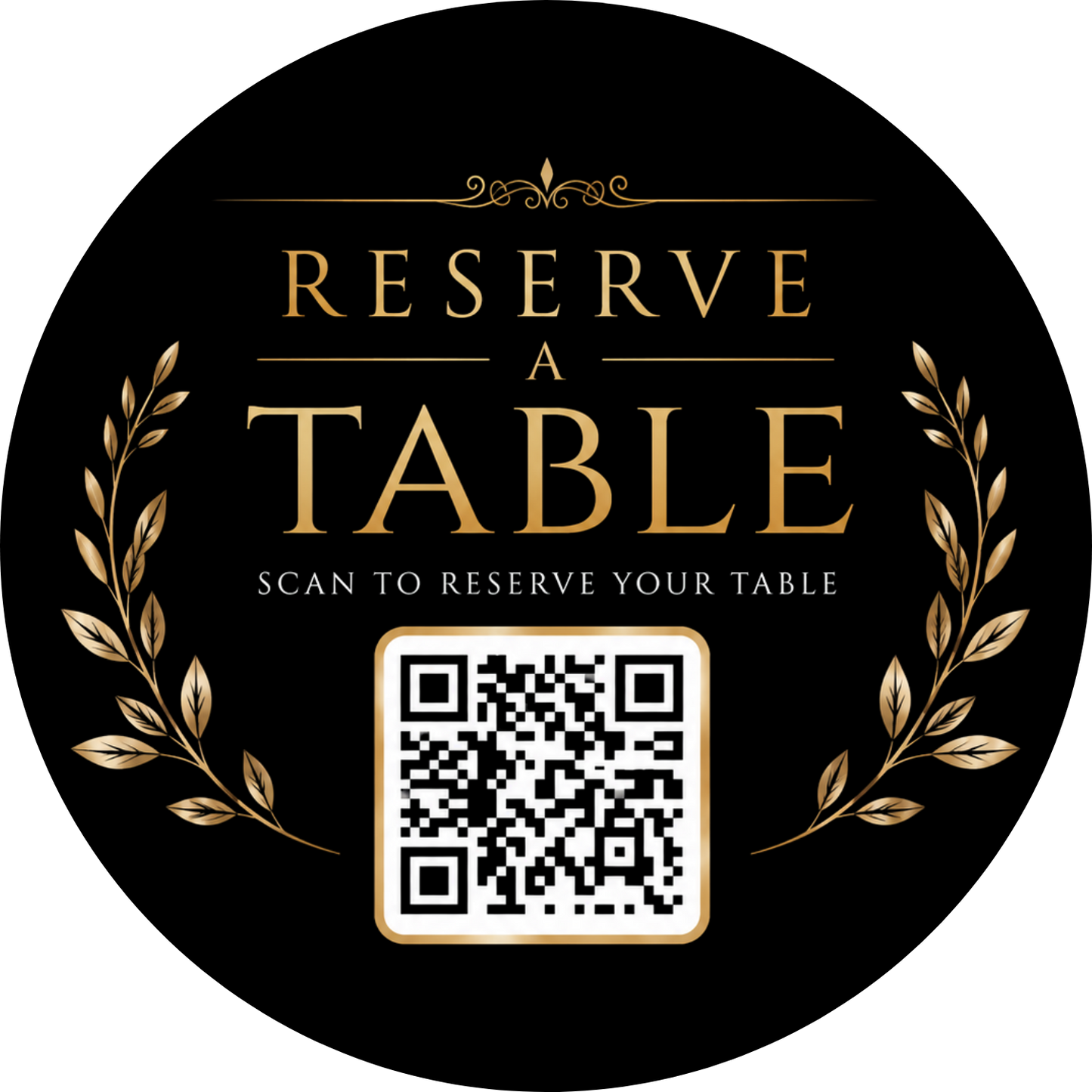 Customizable Template For Restaurant Reserve Table QR Stickers