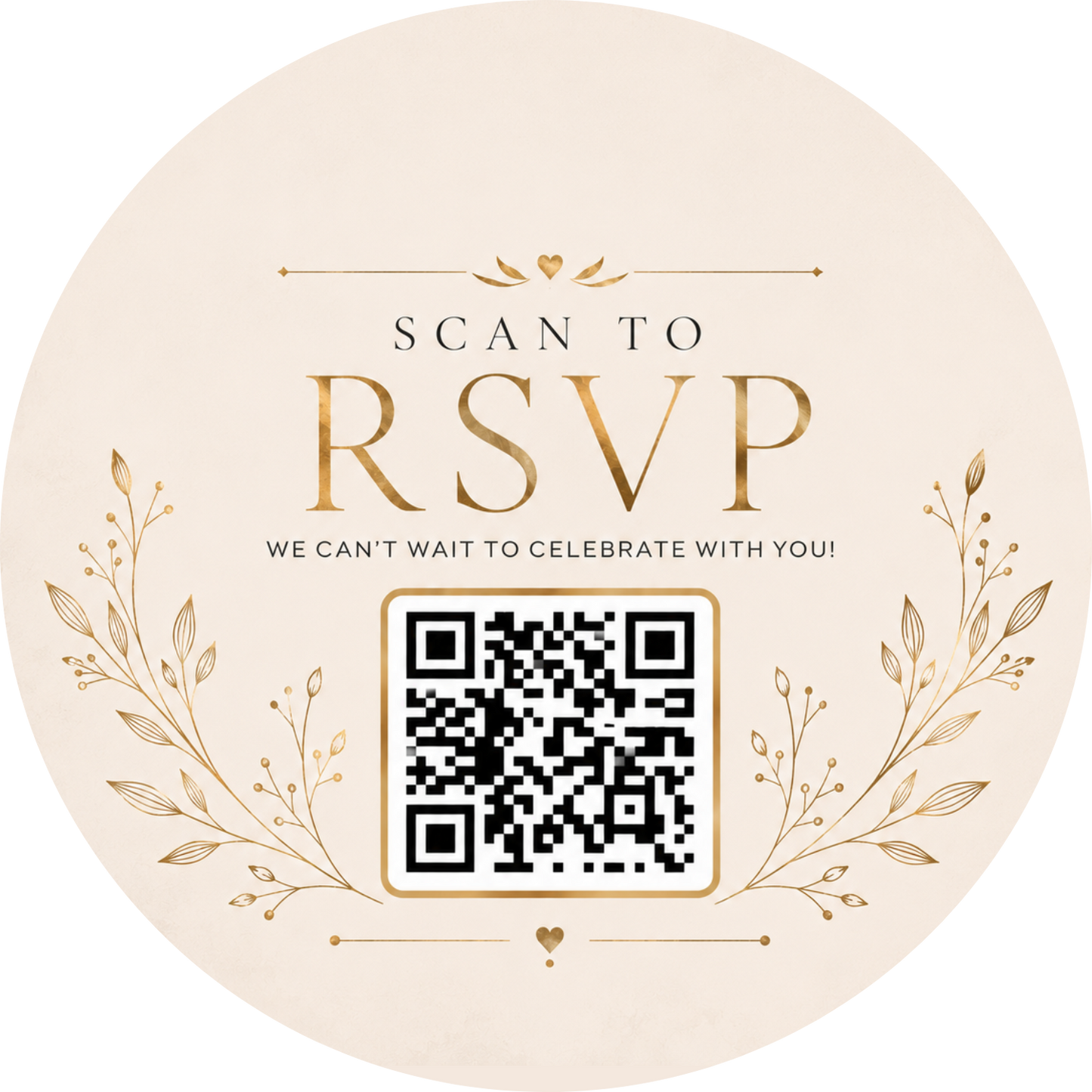 Customizable Template For Wedding Invite RSVP QR Stickers