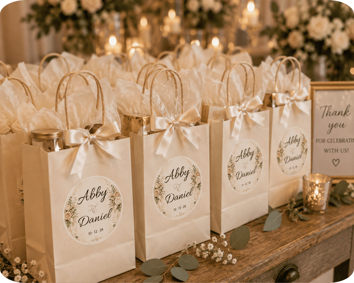 Customizable Template For Floral Wedding Stickers