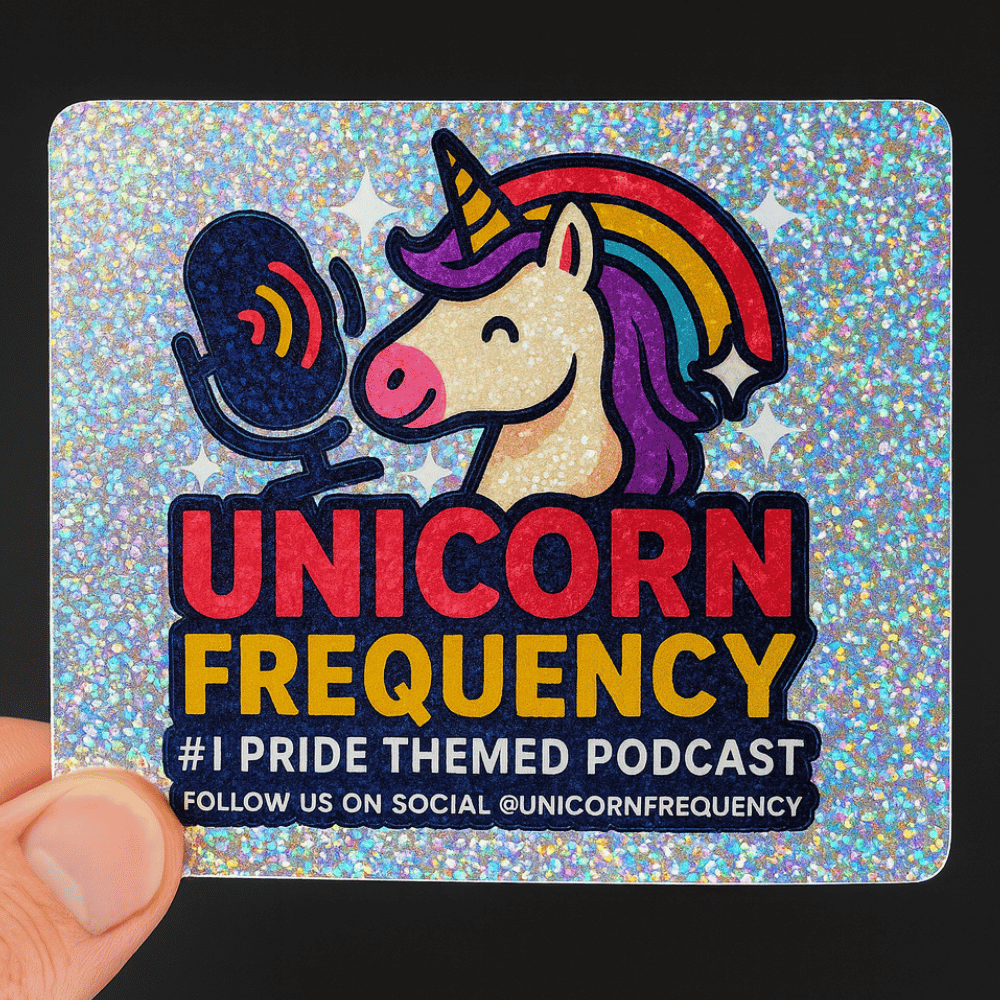 Custom Glitter Vinyl Square Sticker