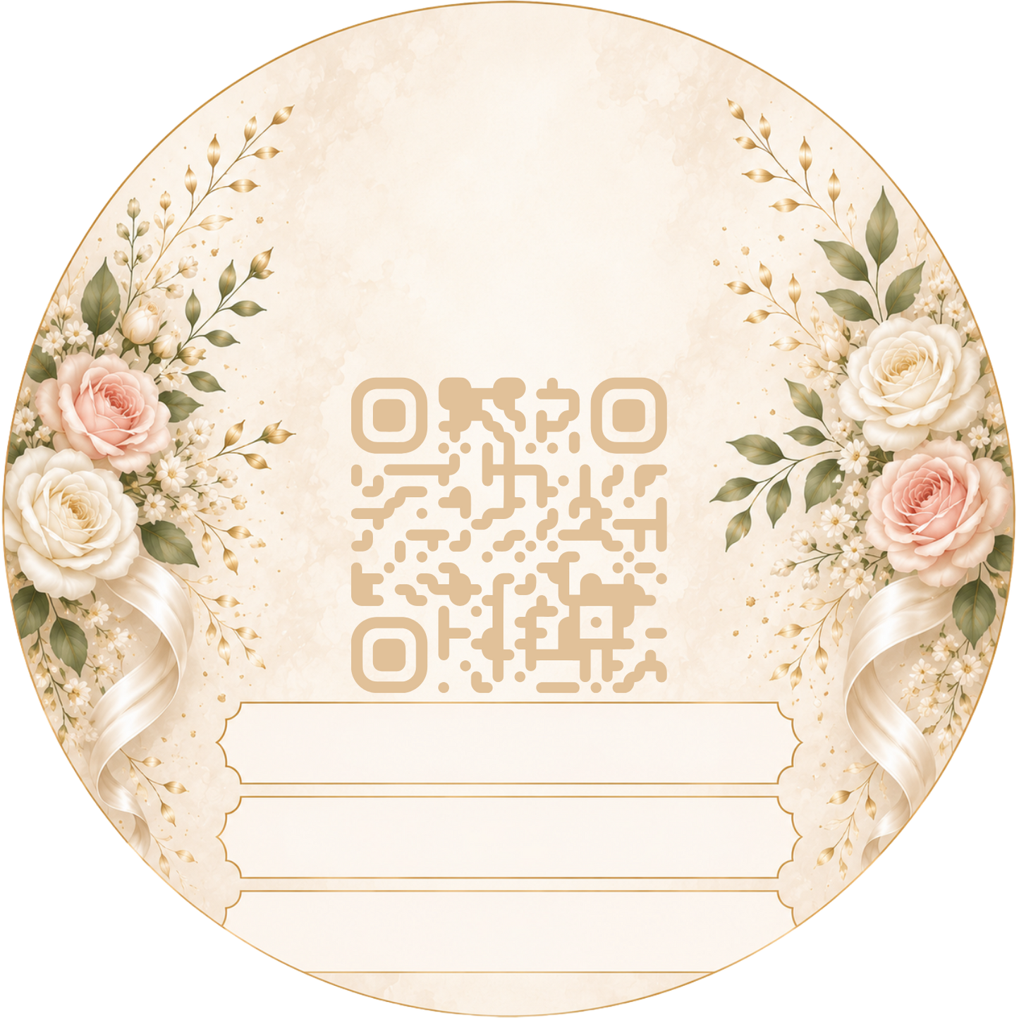Customizable Template For Scannable QR Wedding Stickers