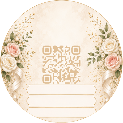 Customizable Template For Scannable QR Wedding Stickers