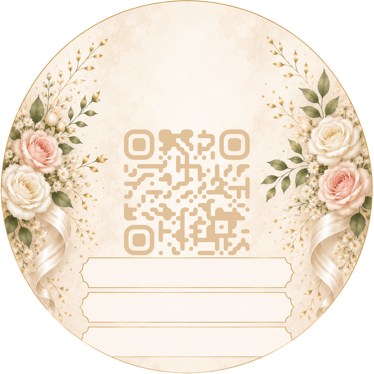 Customizable Template For Scannable QR Wedding Stickers
