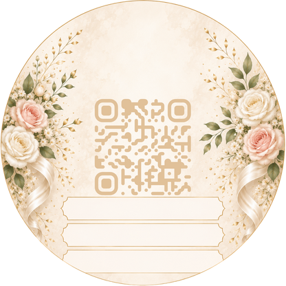 Customizable Template For Scannable QR Wedding Stickers