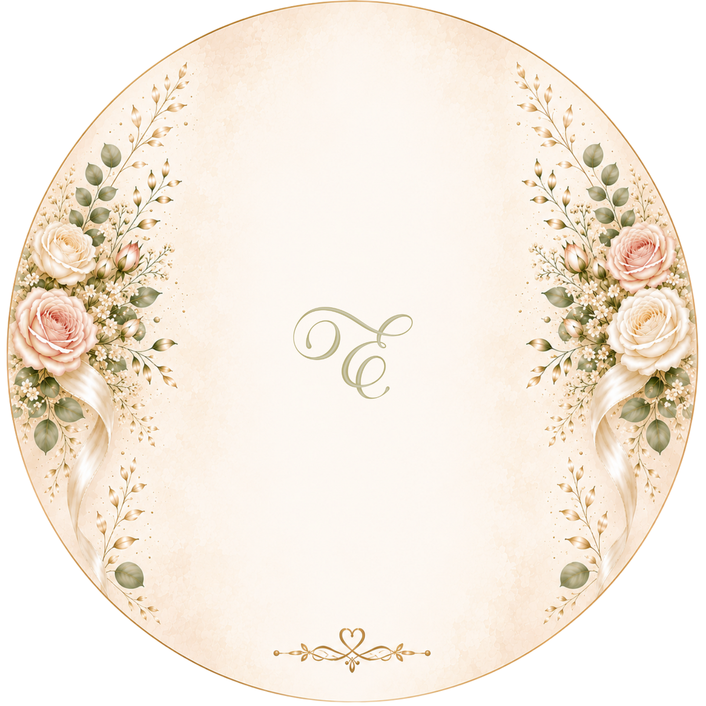 Customizable Template For Floral Wedding Stickers