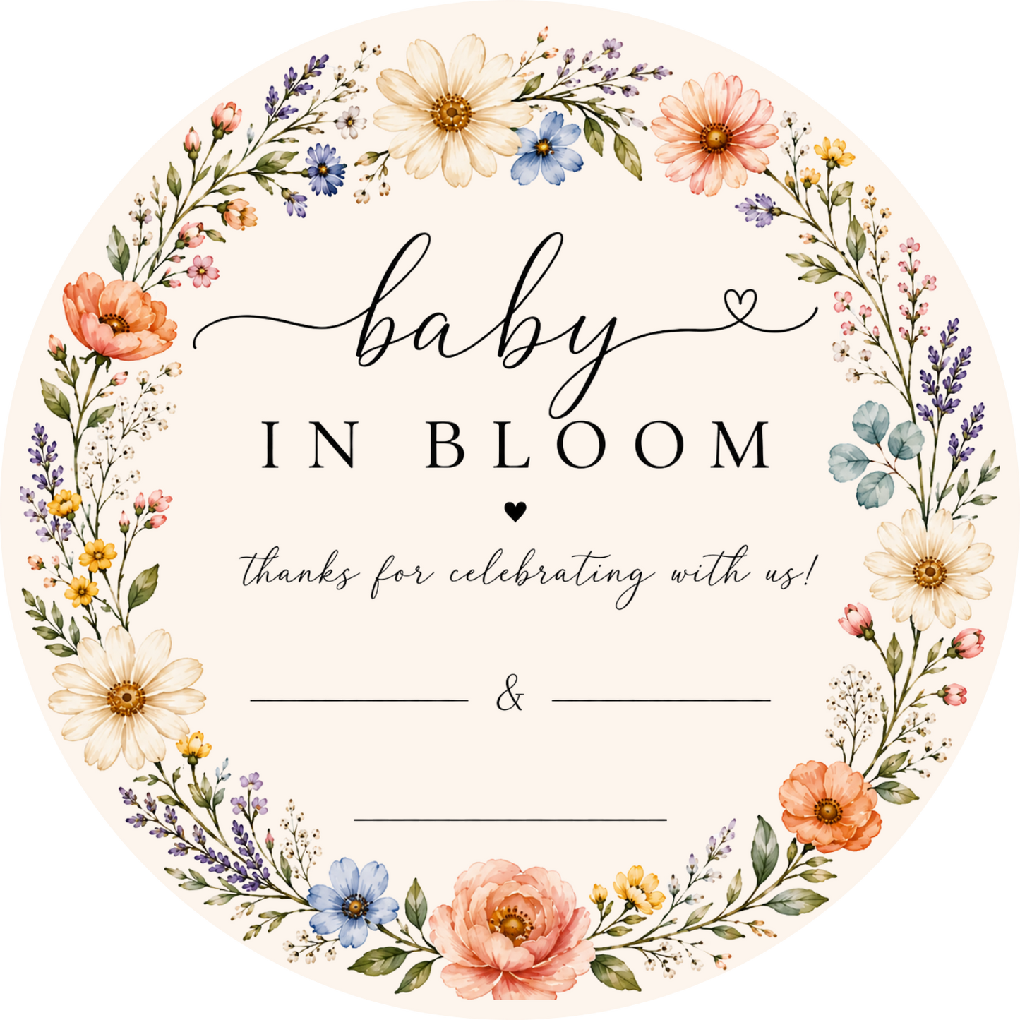 Customizable Template For Baby Shower Thank You Stickers