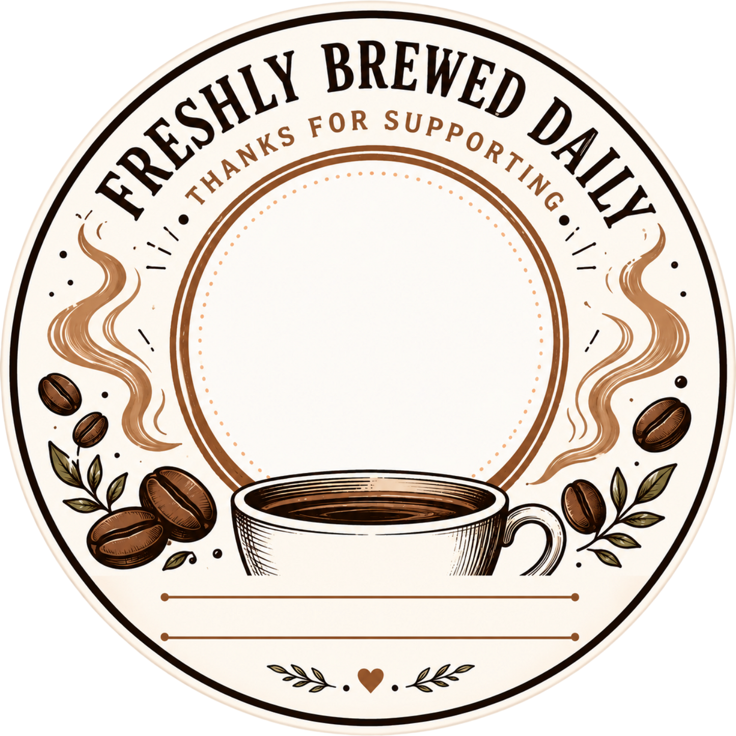 Customizable Template For Brandable To Go Coffee Cup Stickers