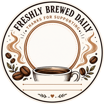 Customizable Template For Brandable To Go Coffee Cup Stickers