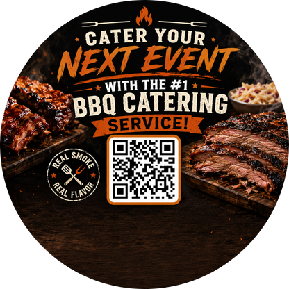 Customizable Template For BBQ Catering Booking QR Stickers