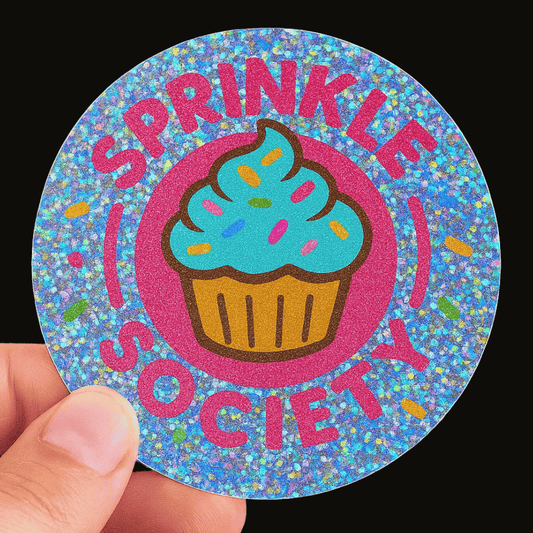 Custom Glitter Vinyl Circle Sticker