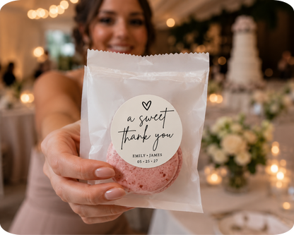 Customizable Template For Wedding Gift Bag Stickers