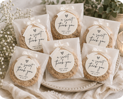 Customizable Template For Wedding Gift Bag Stickers