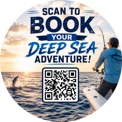 Customizable Template For Fishing Charter Booking QR Stickers