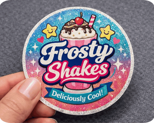 Custom Glitter Vinyl Circle Sticker