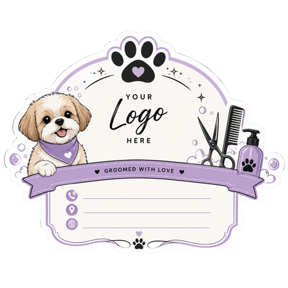 Customizable Template For Mobile Dog Grooming Business Sticker
