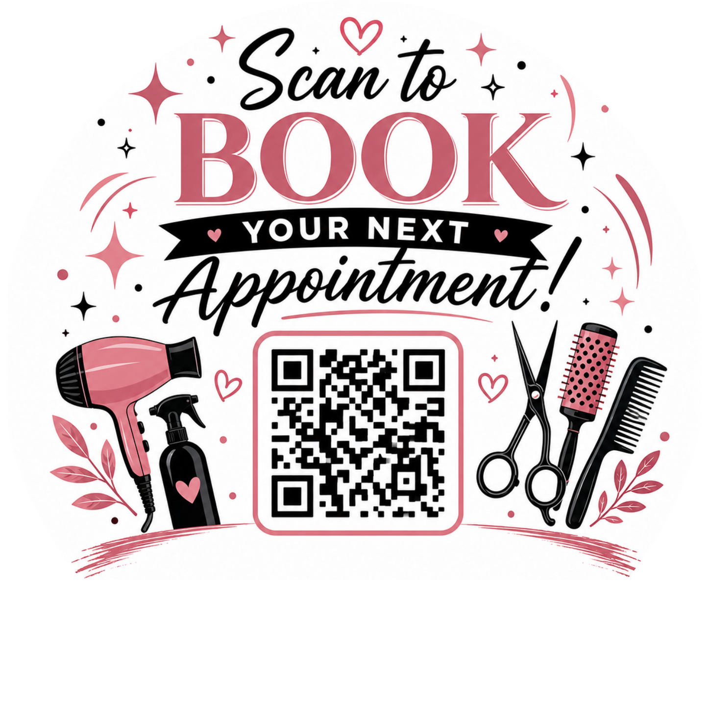 Customizable Template For Hair Salon Appointment Signup QR Stickers