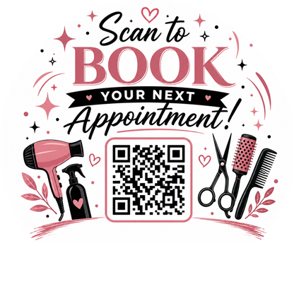 Customizable Template For Hair Salon Appointment Signup QR Stickers