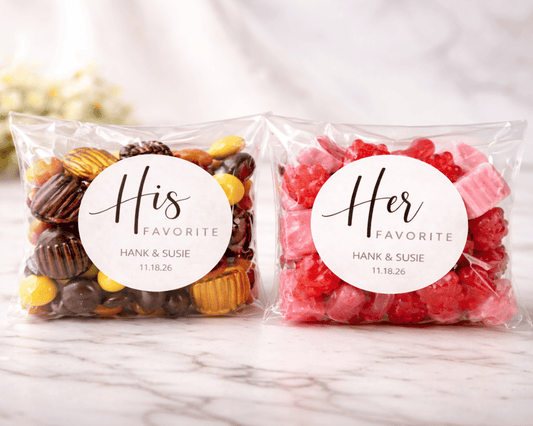 His & Her Favorite Wedding Gift Bag Sticker