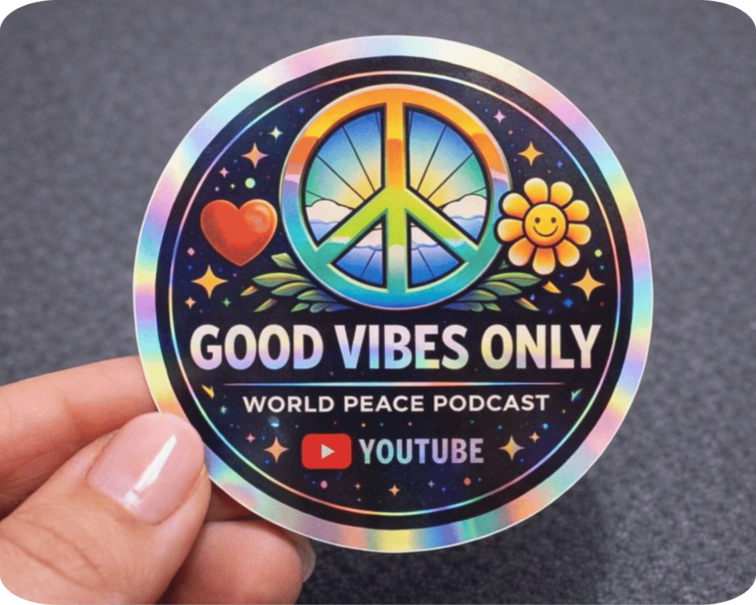 Custom Holographic Circle Sticker – Snap Stickers