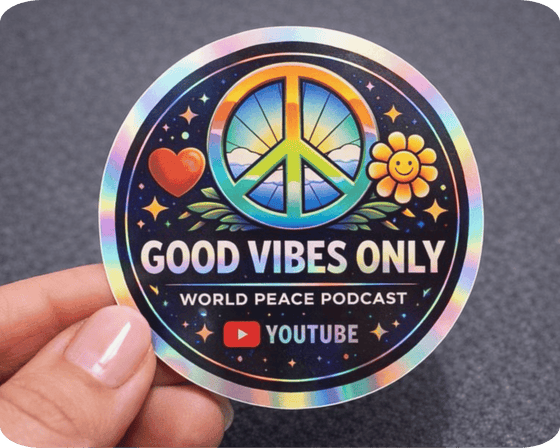 Custom Holographic Vinyl Circle Sticker