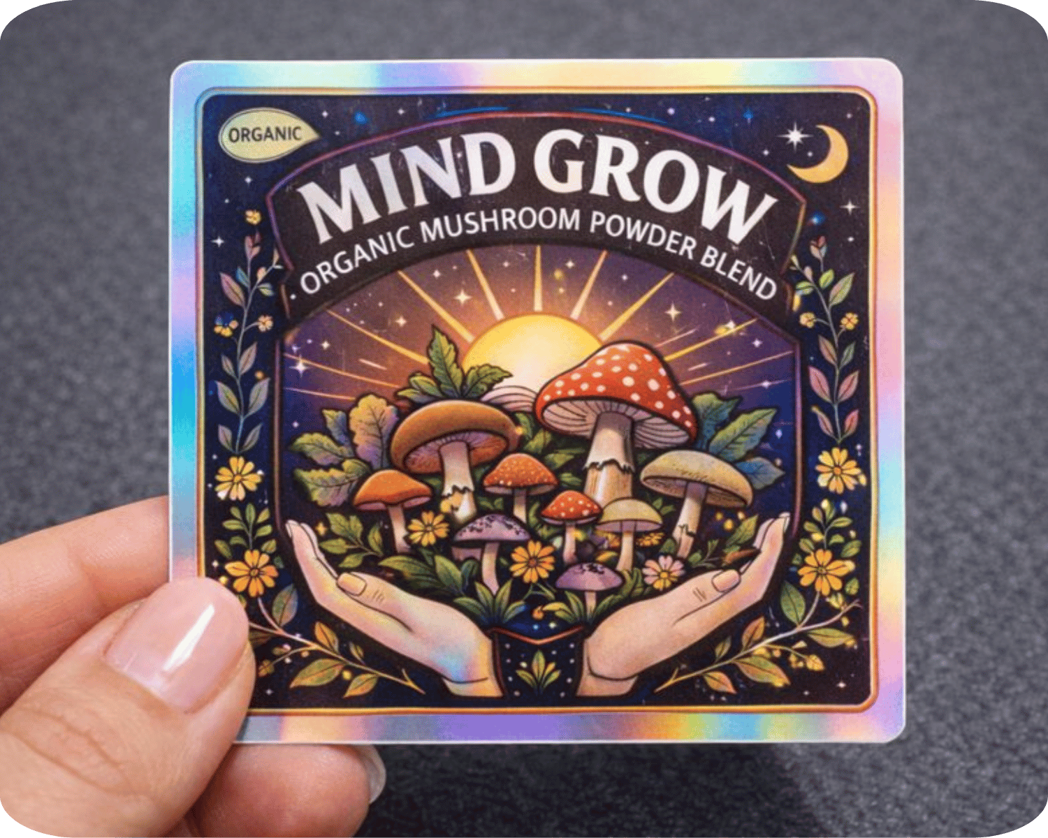 Custom Holographic Vinyl Square Sticker – Snap Stickers