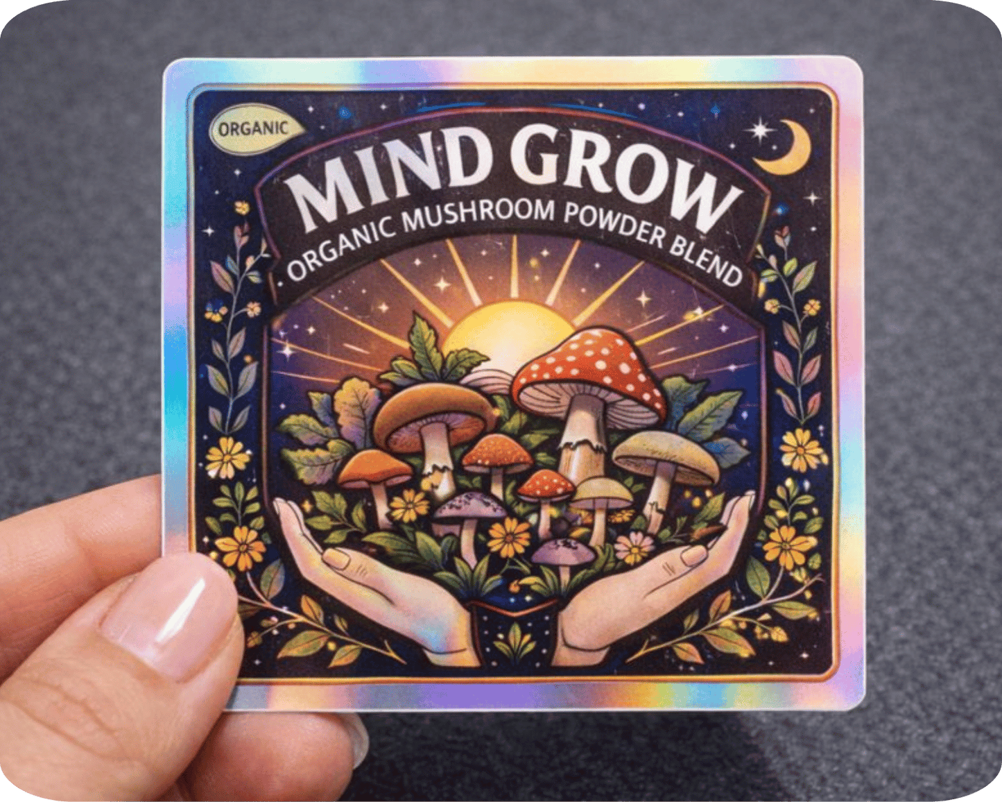 Custom Holographic Vinyl Rectangle Sticker