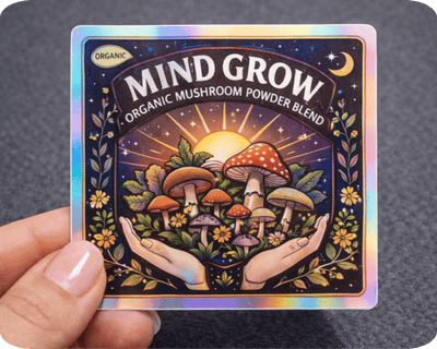 Custom Holographic Vinyl Square Sticker