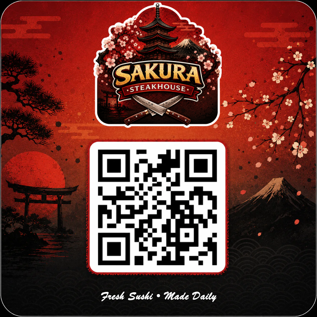 Menu Scan Sticker Template Japanese Restaurant