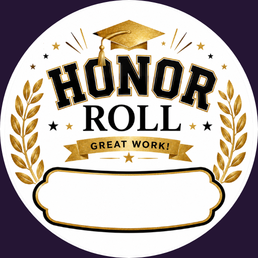 Customizable Template For Honor-Roll Stickers