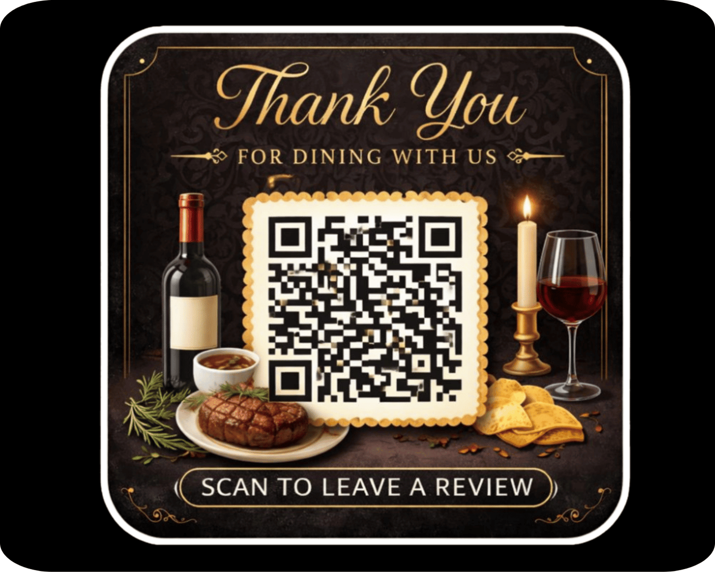 Leave a Review Sticker - Fine Dining Restaurant