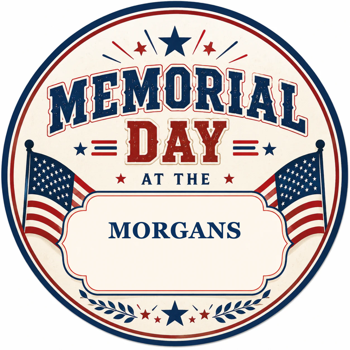 Memorial Day Hot Dog Wrap Seal Sticker