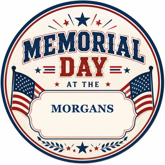 Memorial Day Hot Dog Wrap Seal Sticker