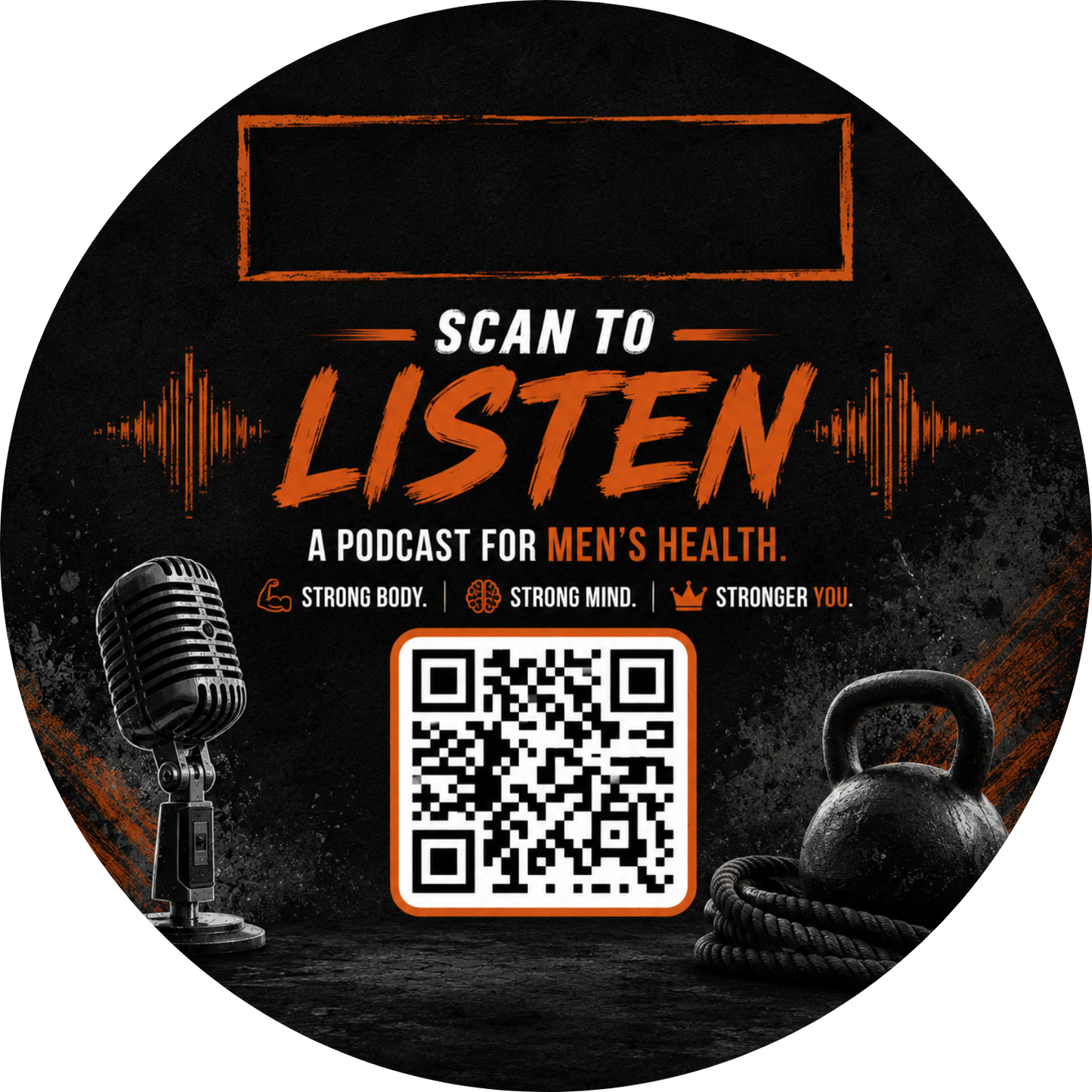 Customizable Template For Fitness Podcast Scannable QR Stickers