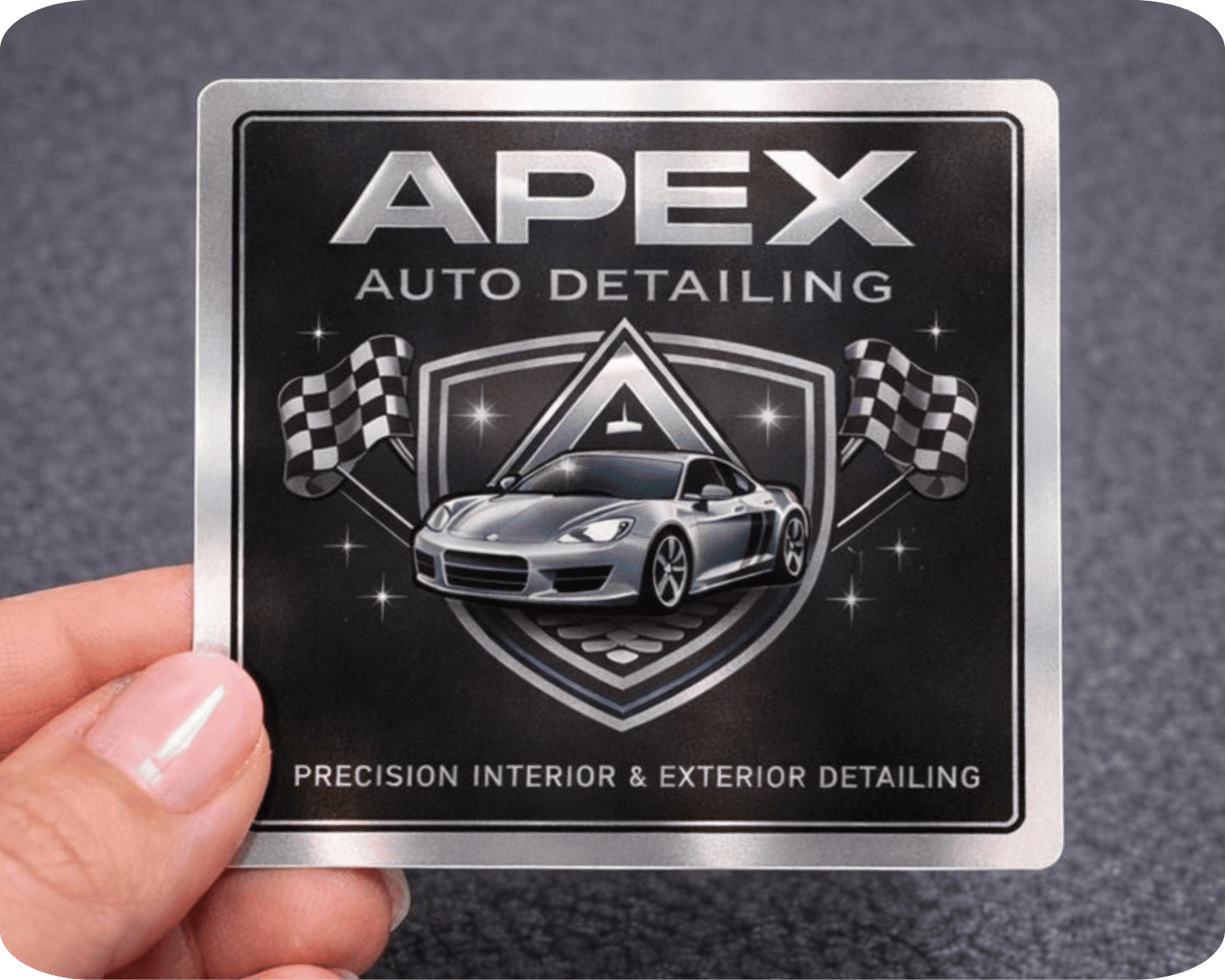 Custom Mirror Vinyl Square Sticker