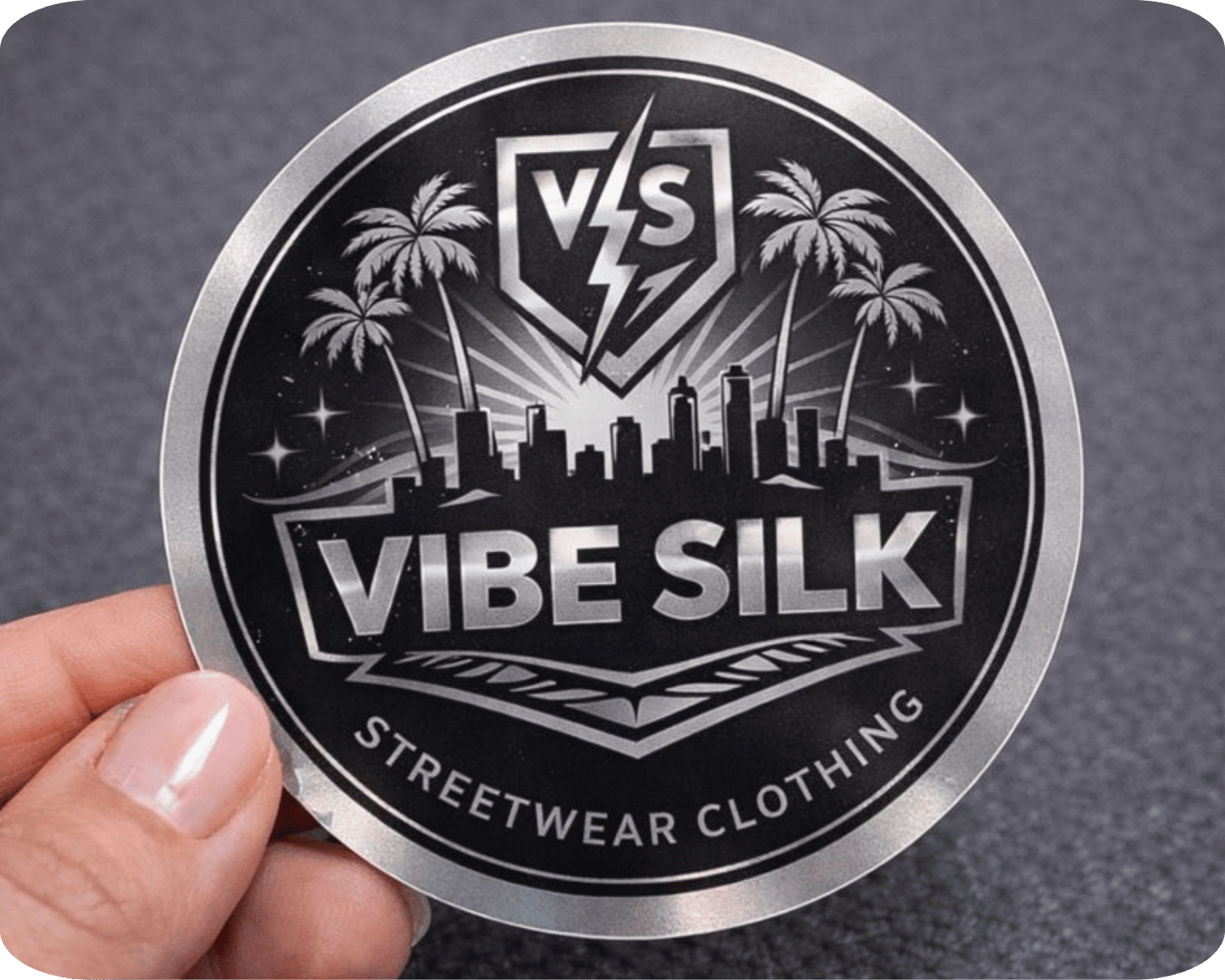 Custom Mirror Vinyl Circle Sticker