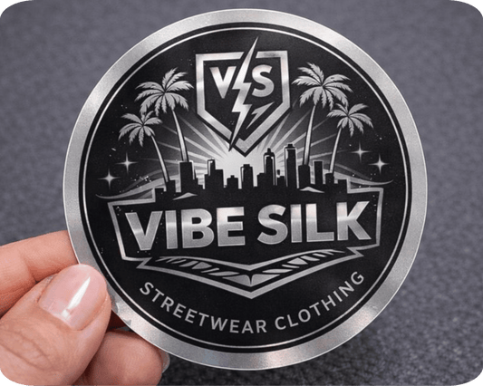 Custom Metallic Mirror Vinyl Circle Sticker