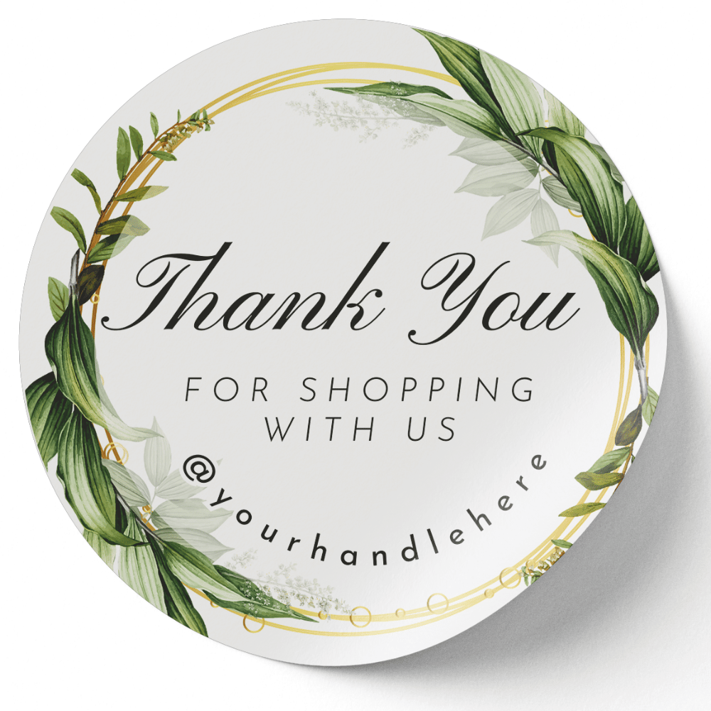 Thank You For Shopping With Us Sticker (Customizable)