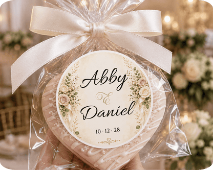 Customizable Template For Floral Wedding Stickers