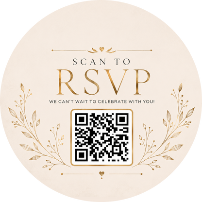 Customizable Template For Wedding Invite RSVP QR Stickers