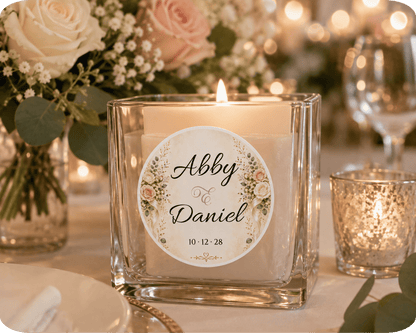 Customizable Template For Floral Wedding Stickers