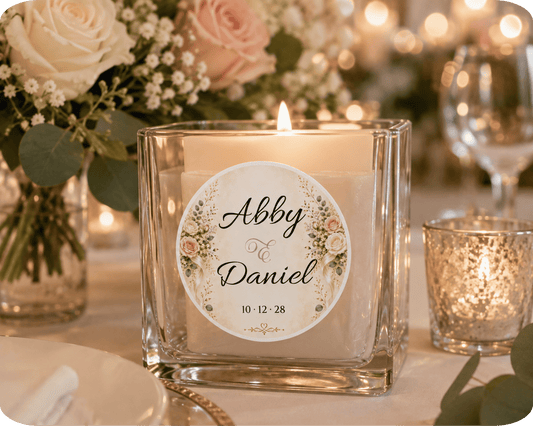 Customizable Template For Floral Wedding Stickers