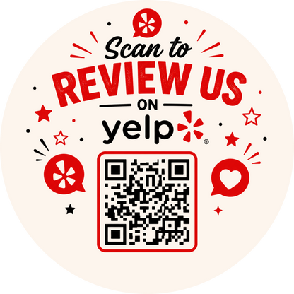 Customizable Template For Scannable QR Yelp Review Stickers
